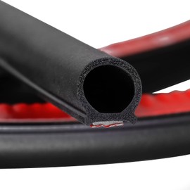 GoldWheel 3/4in×3/4in D-Shape Weather Stripping 18FT Heavy Duty Bulb Seal Car Door Window Sealing Strip Rubber Hollow Gasket Weatherstrip(Self-Adhesive) for Automotive Truck RV Door Window Soundproof