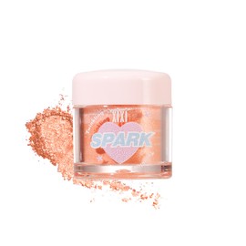 XIXI BOX Highlight Powder, 3D Small Face Makeup, Transparent, Shiny Skin, Pore Blur, Natural Tightness, Long Lasting White Champagne, Compact Portable Type, #02 Peach