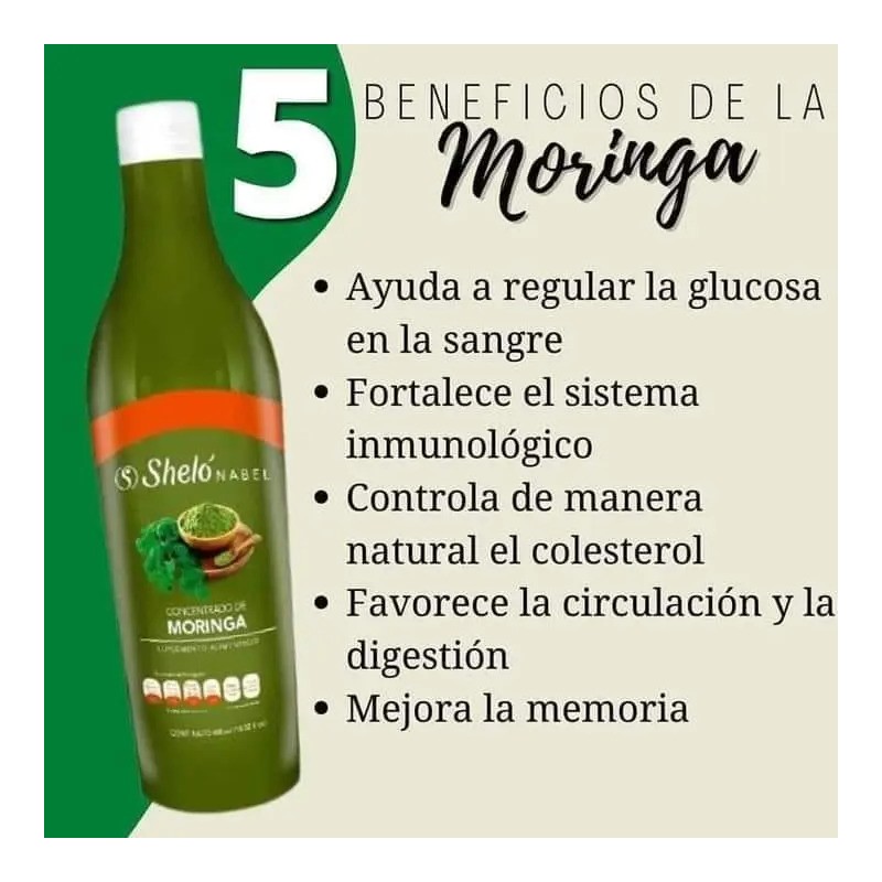 Moringa Líquida Bebida Sheló Nabel Rico Vitamina 2 Pz S605-2