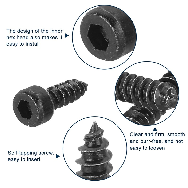 sourcing map M4 Hex Socket Head Cap Self-Tapping Screw, 150Pcs