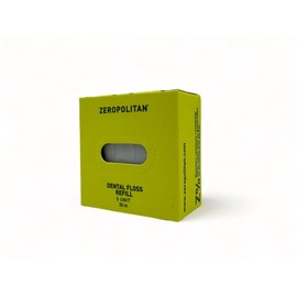 Zeropolitan - Natural Bamboo Tooth Floss - Eco-Friendly Dental Floss Refill Biodegradable, Charcoal Infused for Brighter Teeth Flossing - Includes 5 Bobbins of 33yd/30m Biodegradable Floss - Mint