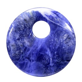 Morella Ladies' Necklace 80 cm with Round Gemstone Pendant in Velvet Bag, None