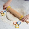 Mepple Classic Wooden Rolling Pin with Handle for Fondant, Pizza,