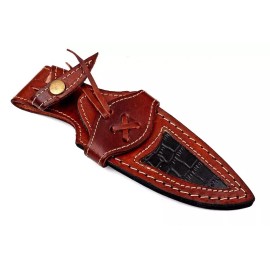 LEATHER KNIFE SHEATH ENGRAVED CUSTOM HANDMADE FIXED BLADE KNIFE HOLSTER