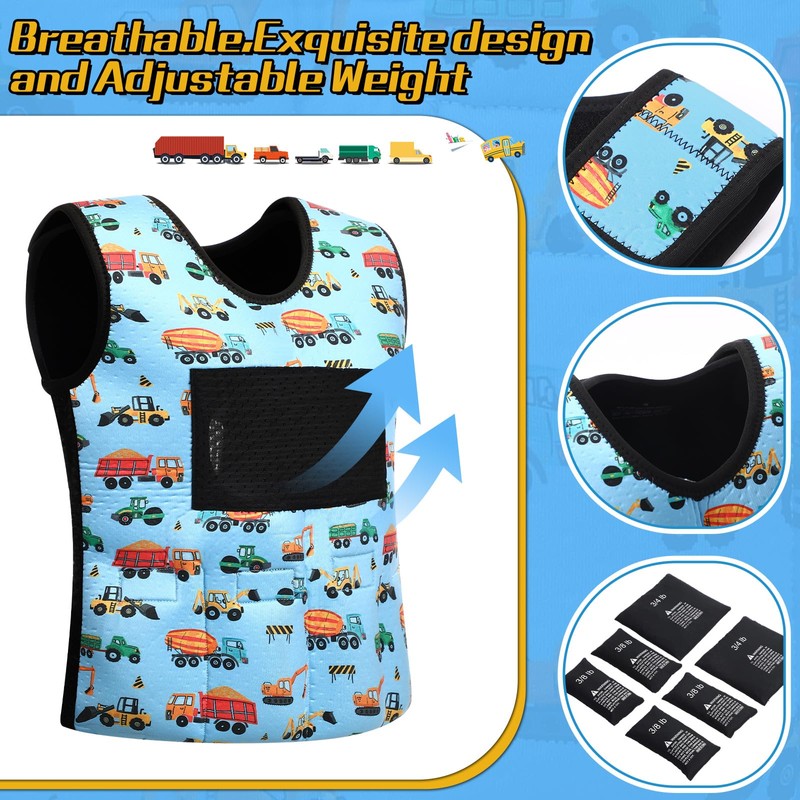 Janmercy Weighted Vest for Kids Boys Adjustable Breathable Girls Compression