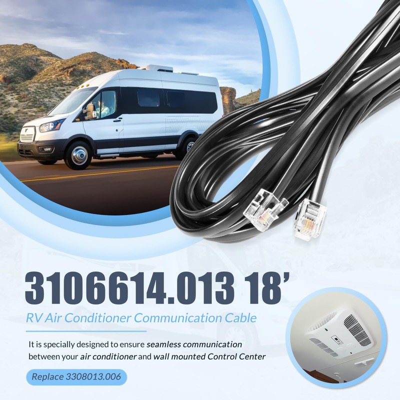 3106614.013 18’ RV Air Conditioner Communication Cable Fit for Dometic