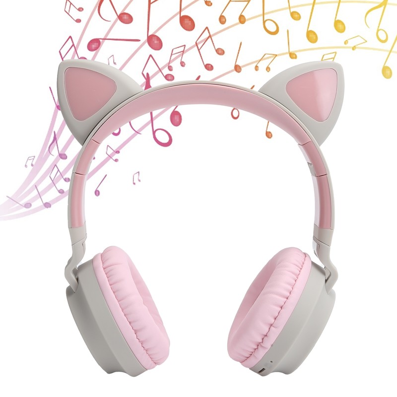 Cat Ear Headphone 3D LED Light Wireless Bluetooth 5.0 Foldable