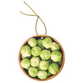 Sam Sandor - Brussel Sprouts - Round Masonite Flat Ornament with String