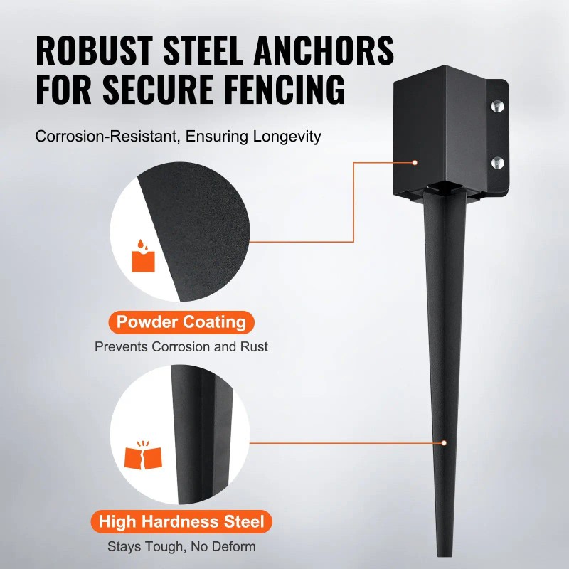 4 Pack Fence Post Anchor Ground Spike 24 X 4