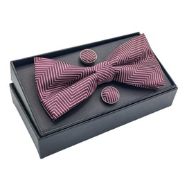 Anilev Men's Bow Tie Original Bow Tie Handmade Bow Tie Elegant Bow Tie for Party, Garnet Red, L - Adult, Garnet red