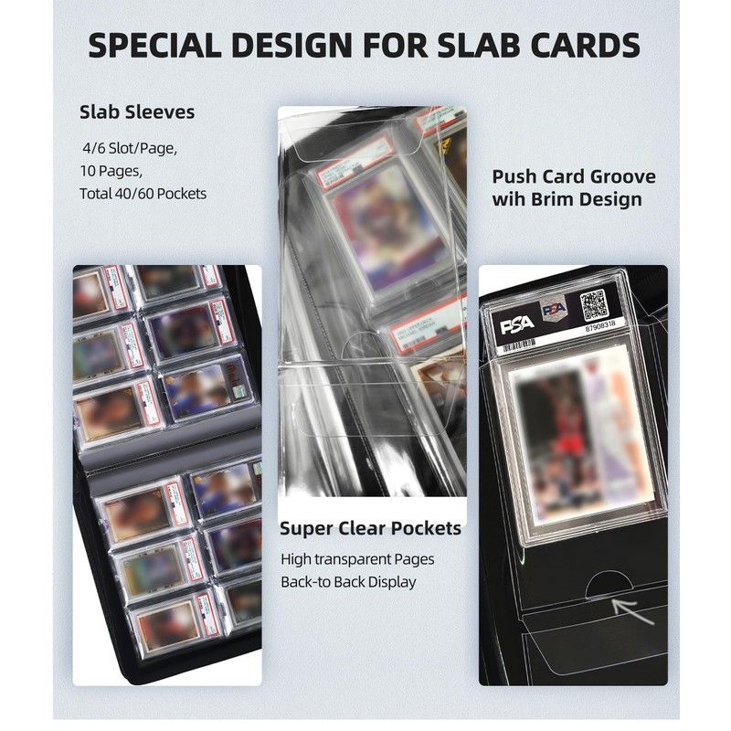 ARCHIVALPRO 4 Pocket Graded Card Binder - Holds 40 PSA/SGC/BGS