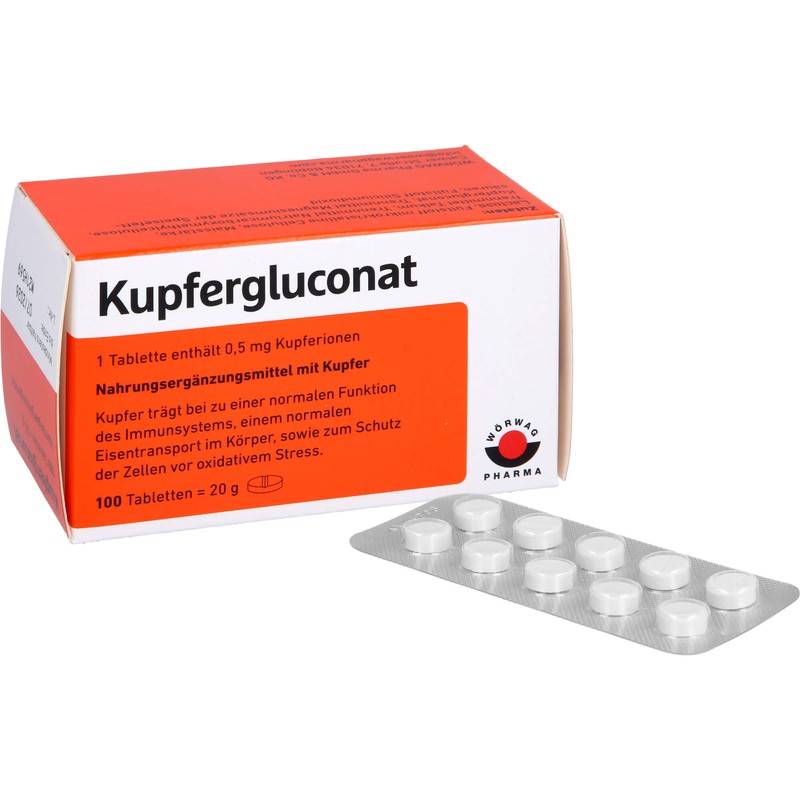 WÖRWAG Pharma Kupfergluconat Tabletten, 100 pcs. Tablets