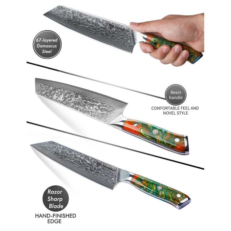 SANMUZUO 8.5 inch Kiritsuke Kitchen Chef Knife - 67 Layers