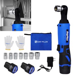 AutoBaBa 3/8" Cordless Electric Ratchet Wrench Set, 12V Cordless Ratchet Kit, Electric Ratchet Power Tools with 2-Pack 1.5Ah Lithium-Ion Batteries & Fast Charge, 7 Sockets (10/11/12/13/14/15/17mm)