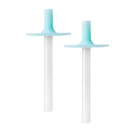 Mason Bottle Silicone Straw Tops, Fits 8 Ounce Regular-Mouth Mason Jars, For All Ages, BPA Free, Non-Toxic, 100% Made in the USA (2 Pack)