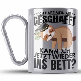 Trendation - Graduation 2023 Gift Graduation Stainless Steel Cup Carabiner Sloth Graduation Party Gift Idea (Silver)