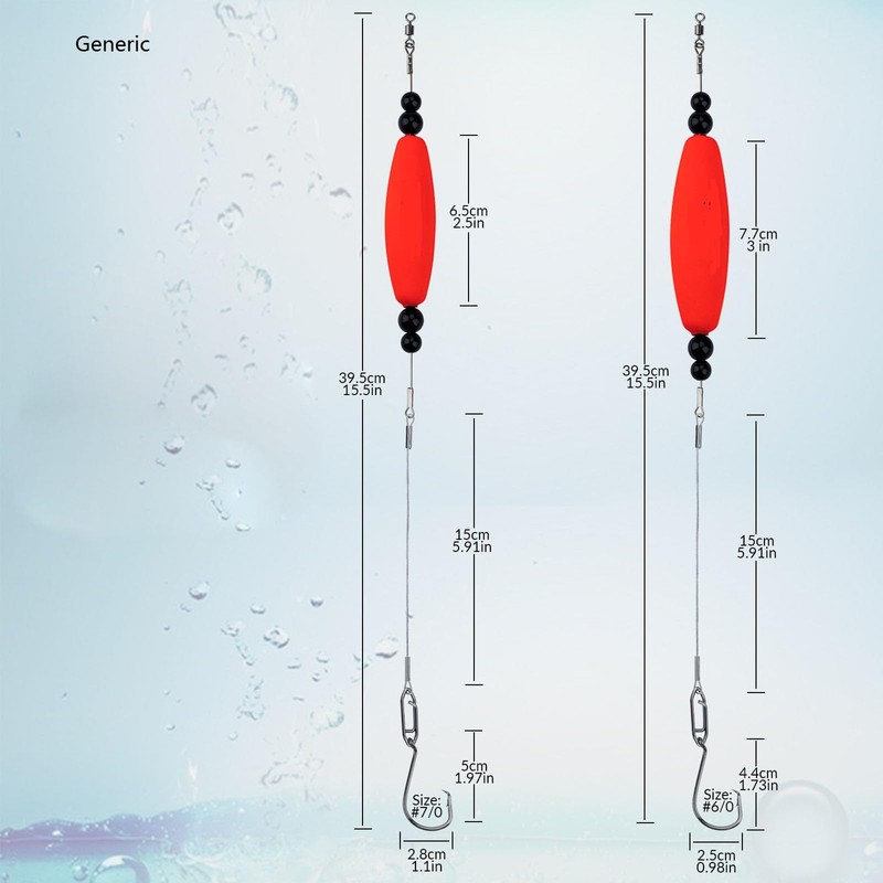 5pcs catfishing Rattle Floating Santee rig Floating Carolina rig