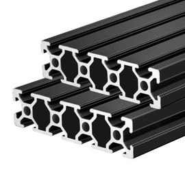 QNK 2pcs 1220mm(48") T Slot 2080 Aluminum Extrusion European Standard Anodized Linear Rail for 3D Printer Parts and CNC DIY Black