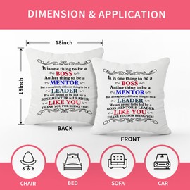 bxtala Thank You Boss Throw Pillow Cover, Throw Pillow Case Cushion Cover Home Office Decorative Square, Sofa Cushion Pillow Cover with Zipper Standard Size 18x18