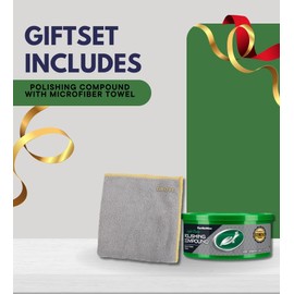 Polishing Compound 10.5 oz Bundle with Microfiber Cloth – Restores Faded Finishes, Removes Oxidation and Stains, Enhances Shine – Gift Set (2 Items)