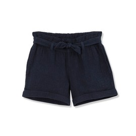 Lands' End Girls Belted Woven Pull On Short Classic Navy Kids Medium