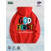 GOD FIRST Graphic Hoodie 100% Cotton US Warehouse 7 ColorsColor: