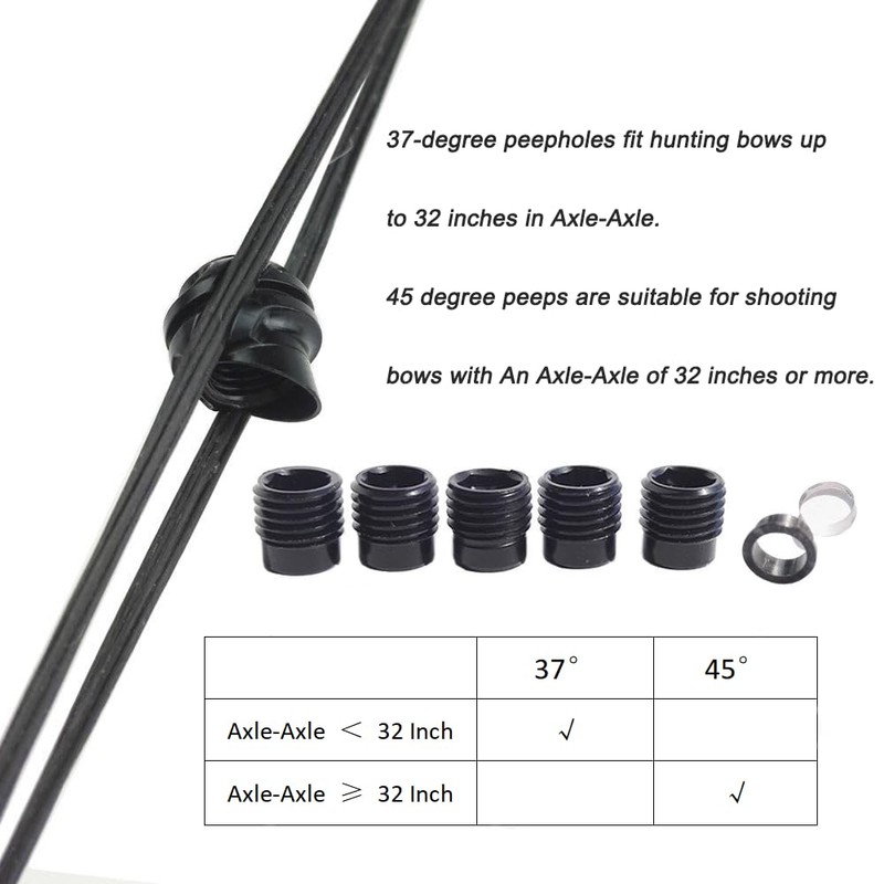 Archery Peep Sight for Compound Bow Interchangeable Aluminium Alloy Inner