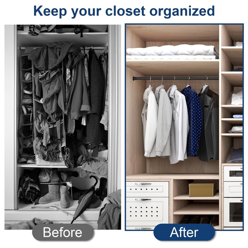 INSIMHEART Closet Rods for Hanging Clothes, 17-69in Heavy Duty Adjustable