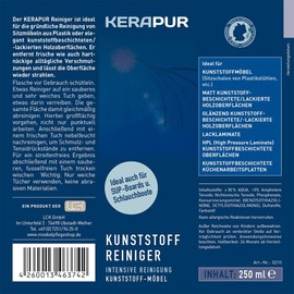 KERAPUR 3 Piece Cleaning Set for Stand Up Paddle Boards SUP and Inflatable Boats 250ml Brush and Special Sponge Transparent