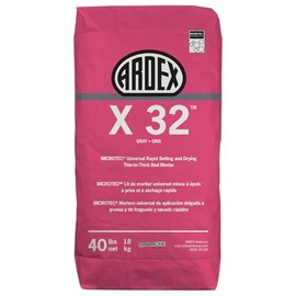 Ardex X 32 MICROTEC Universal Rapid Setting and Drying Thin-to-Thick Bed Mortar, 40 lbs (18 kg) Bag, Gray (12594)