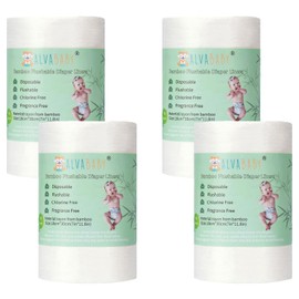 ALVABABY Diaper Liner for Baby Cloth Diapers Natural Soft Disposable Diaper Liners 11.8x7.1 Inch Fragrance Free Chlorine Free 400 Sheets