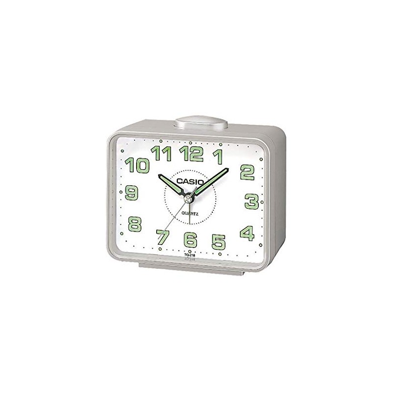 Casio Collection Wake Up Timer Analog Alarm Clock-TQ-218-8EF, Grey