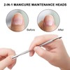 2 Pcs Cuticle Pusher Cutter and Remover, Professional Double Ended