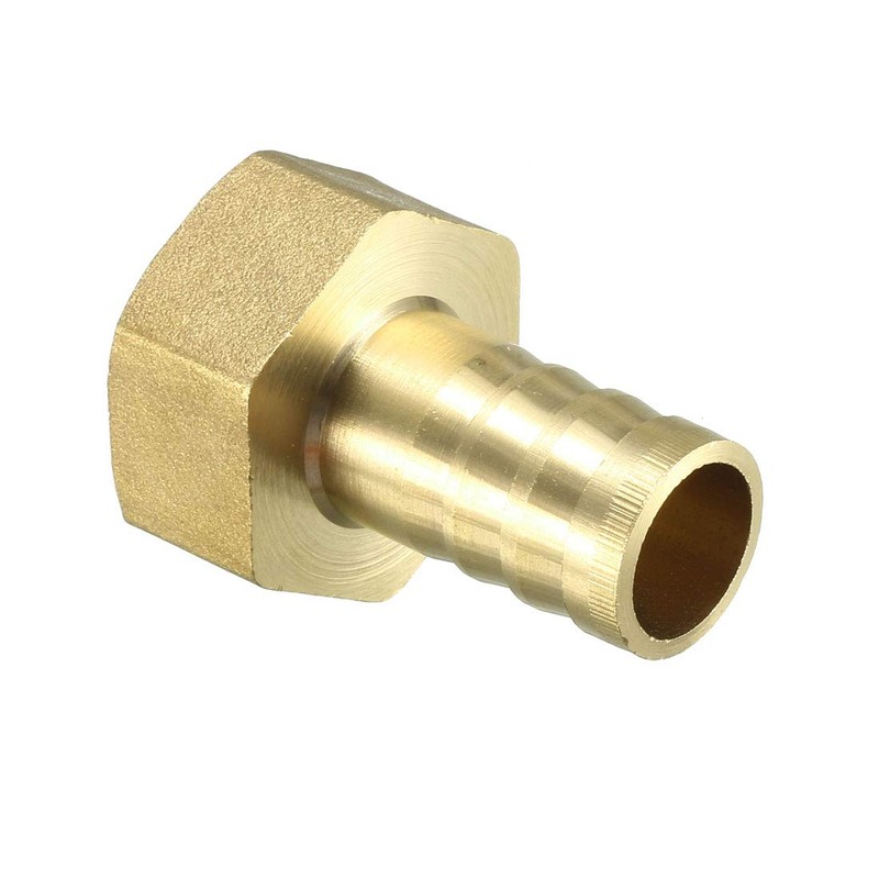 sourcing map Brass Barb Hose Fitting Connector Adapter 16mm Barbed
