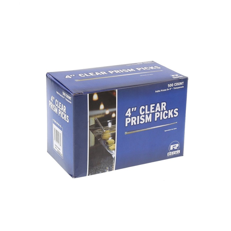 Royal 4 Inch Clear Prism Pick, Package of 500