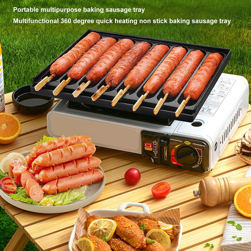8 Grids Sausage Grilling Pan Prevent Stick Thickened Aluminum Plate