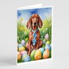Caroline's Treasures Redbone Coonhound Easter Egg Hunt Greeting Cards Pack
