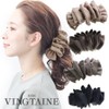 VINGTAINE H7134-GY Basic Color Volume Ruffle Banana Clip Office Hair