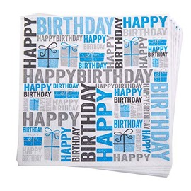 Neviti Happy Birthday Napkin, 23cm