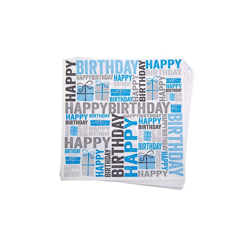 Neviti Happy Birthday Napkin, 23cm