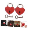 TEHAUX 10 Sets Mini Heart Shaped Padlocks Small Keyed Travel