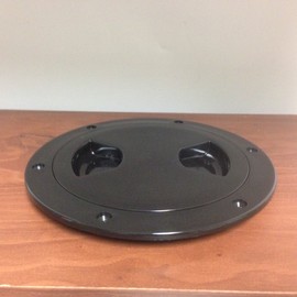 Marine Boat Black Plastic Deck Plate 5" D Waterproof Inspection Bayonet Type