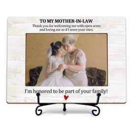 Gsauto To My Mother-in-Law Picture Frame, Mother in Law Mothers Day Photo Frames Gifts, Christmas Wedding Gift, Fit 4x6 Pictures (A12)