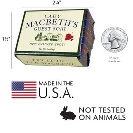 The Unemployed Philosophers Guild Shakespeare Lady Macbeth's Guest Soap - Made in the USA, 2oz (56g) Travel or Hotel Sized Bar Soap