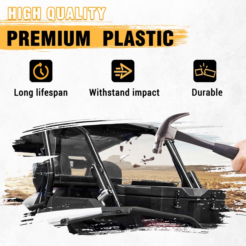 ECOTRIC Rear Windshield Compatible with 2014-2023 Polaris RZR XP 1000/