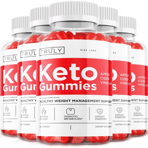 (5 Pack) Truly Keto ACV Gummies Truly Apply Cider Vinegar for Belly 1000 mg (300 Gummies)