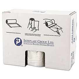 Inteplast S386022N High-Density Can Liner, 38 x 60, 60gal, 22mic, Clear, 25/Roll, 6 Rolls/Carton