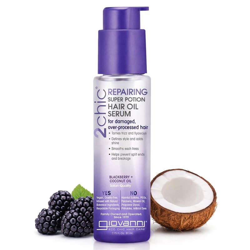GIOVANNI 2chic Repairing Blackberry & Coconut Hair Oil Serum, 2.75oz