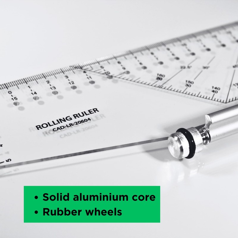 Professional Rolling Ruler, 35 cm, Technical Drawing Ruler, Parallel Ruler,