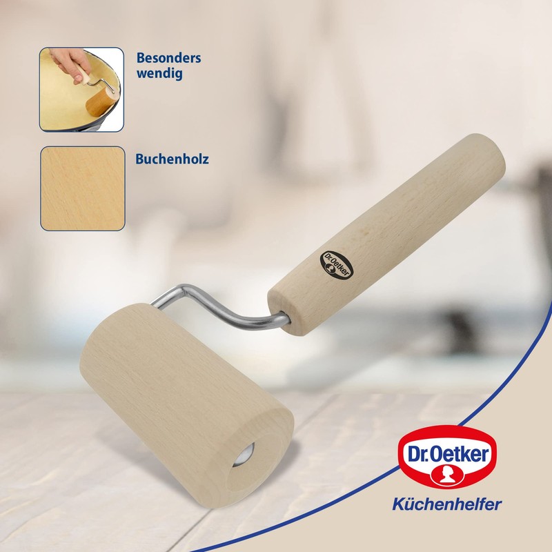 Dr. Oetker Wooden Rolling Pin - High Quality Beech Wood